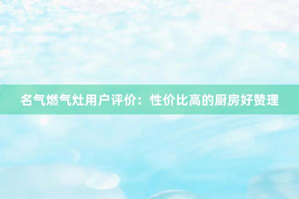 名气燃气灶用户评价：性价比高的厨房好赞理